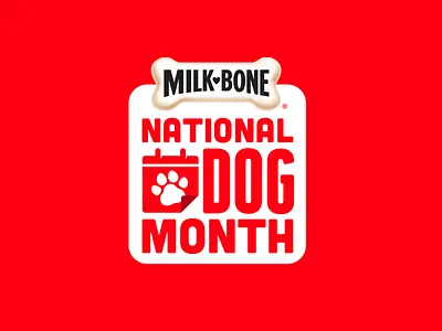 Milk-Bone National Dog Month Mark branding calendar campaign dog dog treat milkbone month paw red