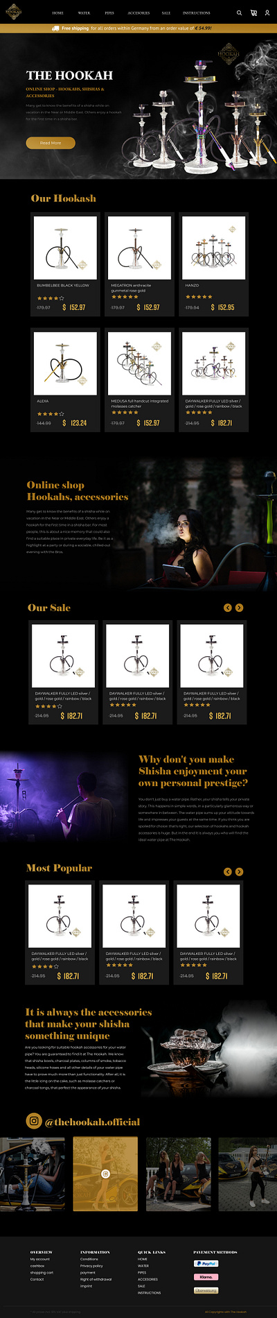 The Hookah Home Page Designs branding graphic design ui