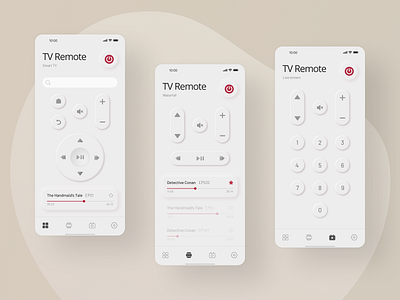 Smart TV Remote Control app mobile neumorphism remote remote control smart home smart tv ui