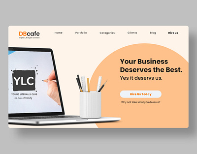 DBcafe Landing page branding design graphic design icon illustration logo ui ux