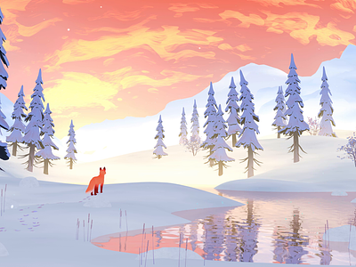 Dreams - Animated 3D Landscapes I 3d animation background deer fox illustration landscape nature ui8
