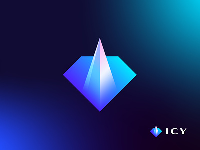 ICY – Logo Design blockchain brandforma branding cold crypto cryptocurrency diamond gem geometrical gradient ice icy logo logotype lux luxury modern shiny uni unicorn