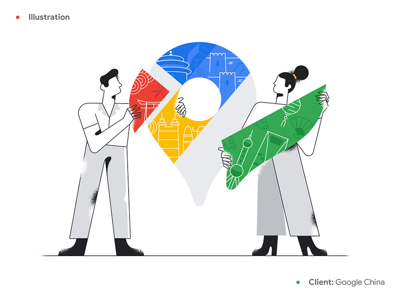 Google Maps character design design illustration product ui vector webdesign