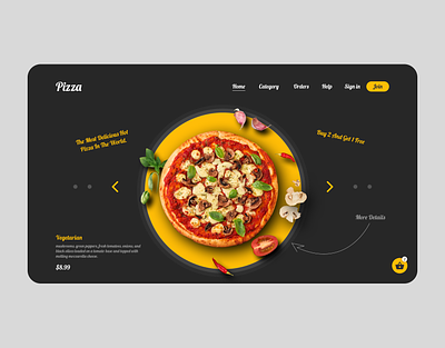 Pizza E-Commerce Website - Landing Page app cart delivery design e-commerce ecommerce food interaction design landing page mobile app pizza product shopping ui ux web webiste