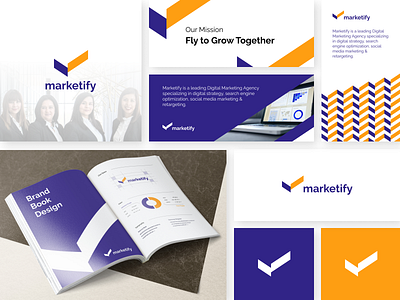 Marketify - Logo and Brandbook Design agency app brand guideline brand guidelines brand identity branding business card company design graphic design illustration interface logo logo design marketing modern motion graphics social media stationary uiux