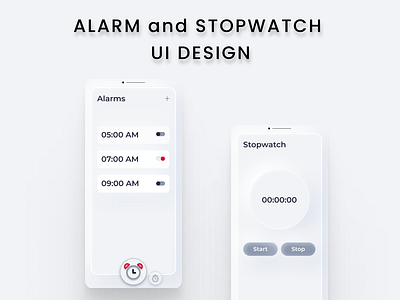 Alarm and Stopwatch App Design app branding design ui ux