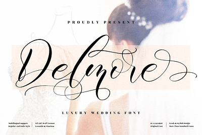 Delmore - Beautiful Script Font 3d animation app branding design graphic design icon illustration logo motion graphics typography ui ux vector