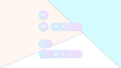 Social share button blue facebook gradient graphic design icon link minima purple share simple tiktok twitter typography ui ux