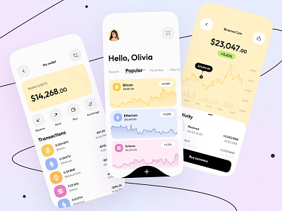 Crypto wallet - Mobile app by Anastasia Golovko on Dribbble