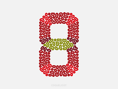 8 36daysoftype 36daysoftype2021 color combination color palette coquelicot digital illustration flower illustration letter red vector
