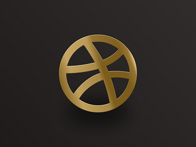 Dribbble Rebound: Golden Dribbble Logo award branding design dribbble dribbble logo dribbble rebound gold gold logo gold plate golden graphic design logo popular shot rebound rebound shot shine ui