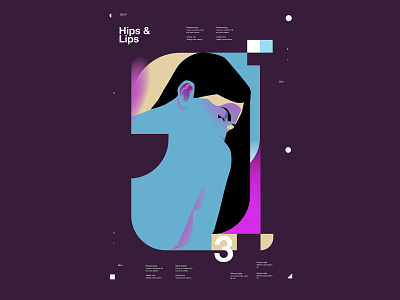 Hips & Lips abstract composition design girl girl illustration grid illustration laconic layout lines minimal pattern poster shape woman woman illustration