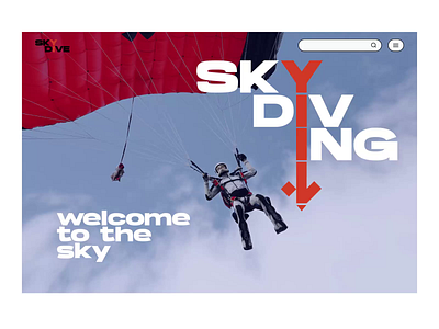 Skydive - Website concept animation design minimal ui ux web
