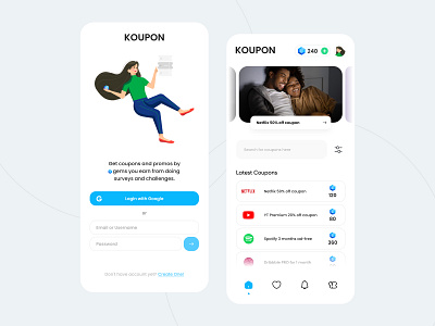KOUPON 🎫 App character character design design illustration ui