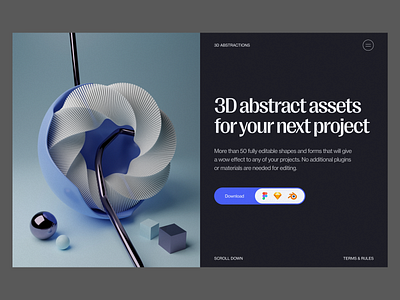 3D Abstract Assets (Concept) 2022 trends 3d 3d blender abstract art direction blender branding clean conceptual creative design illustration logo render ui ui elements uidesign ux web web design