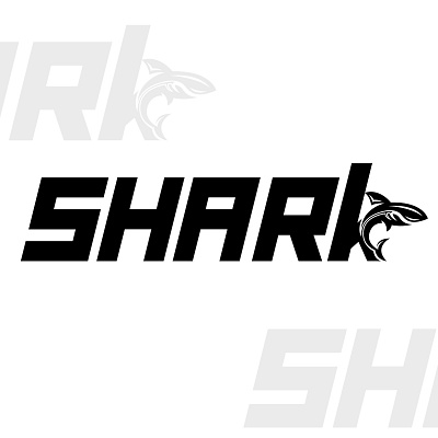 Sharky Logo Design creative design design fish logo graphic design illustration logo logo design negative space logo shark shark logo shark vector sharky logo text logo