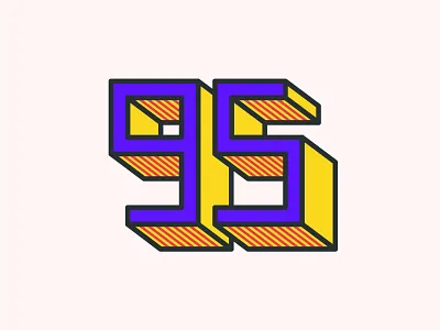 95 5 9 95 design digits flat graphic design illustration miniillustration minimal minimalistic number numbers red sandro vector violet yellow