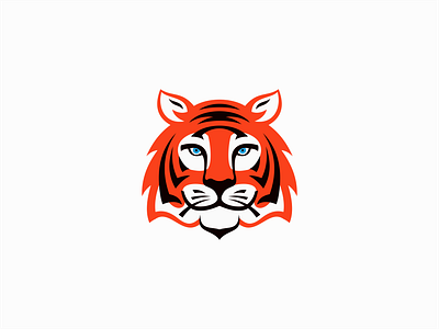 Cute Tiger Logo animal animals branding cartoon design emblem geometric headwear icon identity illustration logo mark mascot modern premium sale symbol tiger vector