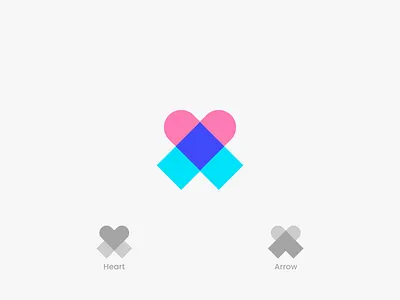 Heart + arrow arrow branding follow follower heart logo love minimal up