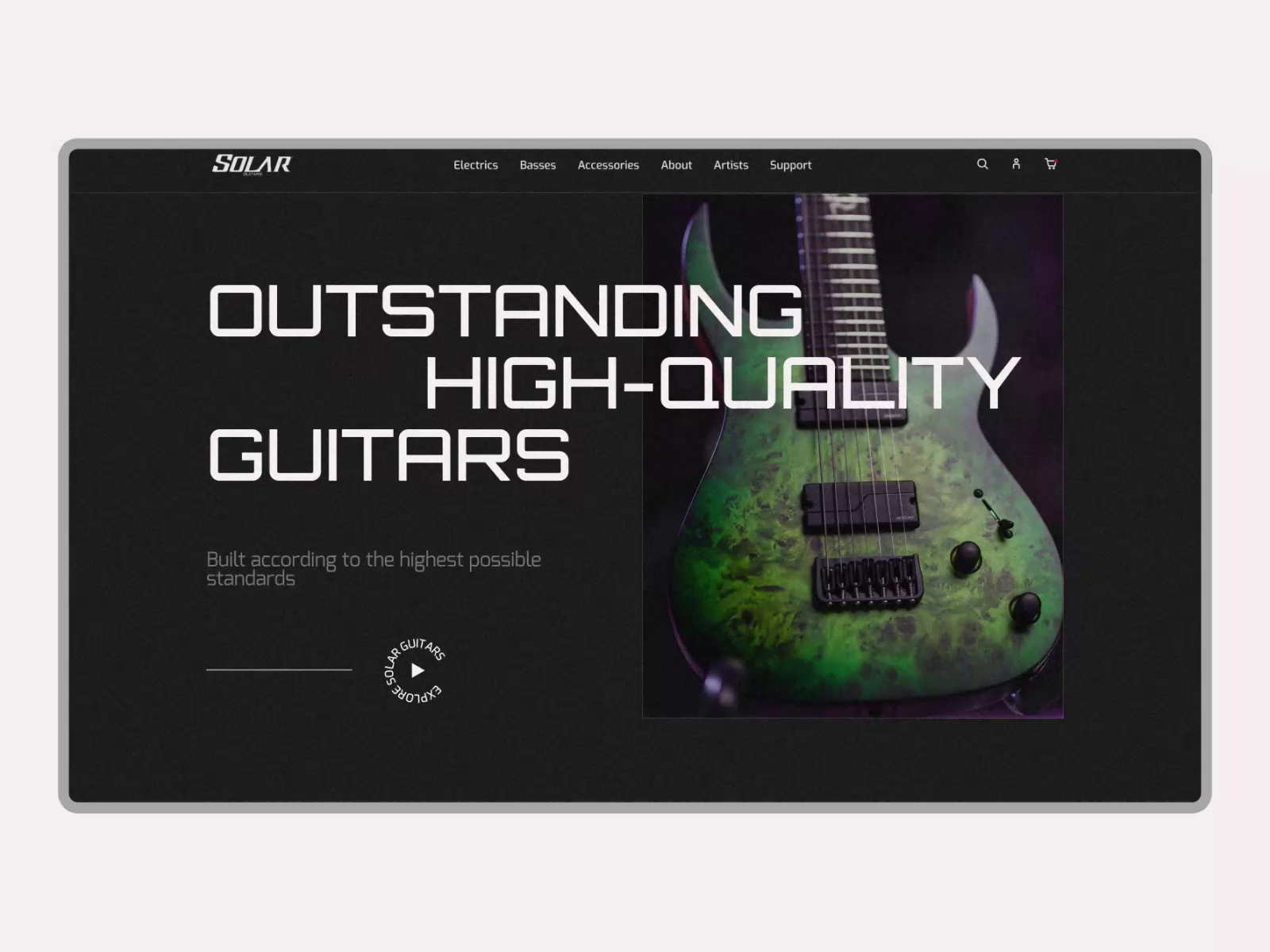 SOLAR GUITARS website redesign concept by Evgeny UPROCK for UPROCK AGENCY on Dribbble