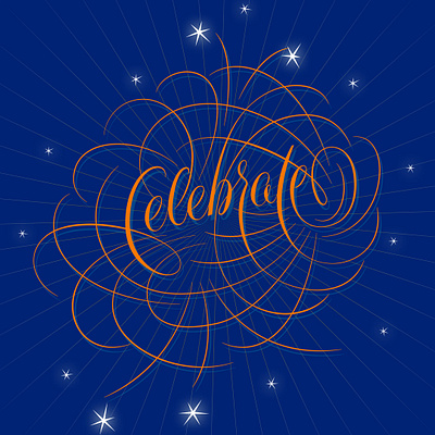 Celebration flourishes lettering script