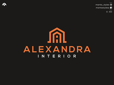 ALEXANDRA INTERIOR app branding design icon illustration letter logo minimal ui vector