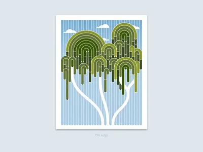 Weeping Willow art design experiment figma geometric graphic design illustration minimalistic naive nature tree vector willow