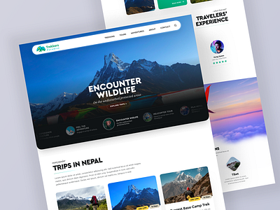 Landing Archive - Trekkers Paradise Nepal (2019) adventure app branding chart dashboard data design hike illustration kathmandu mountaineeering navigation nepal rafting tour travel trek typography ui