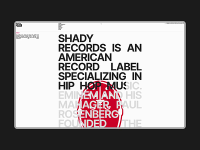 Shady Records - American Record Label animation design minimal ui ux web