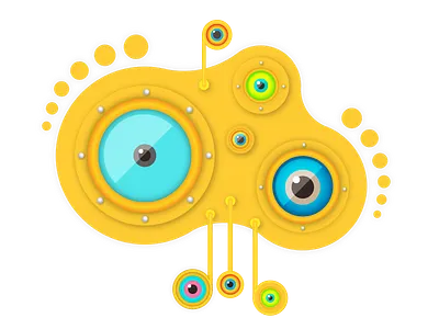 Curious eyes design face icon illustration portrait steampunk vector