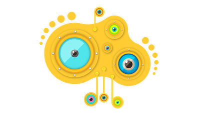 Curious eyes design face icon illustration portrait steampunk vector