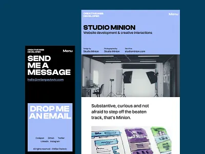 Creative Web Developer Work Page & Mobile design digital portfolio interface mobile friendly design ui ui design user interface web design web designer web developer web pages website website design