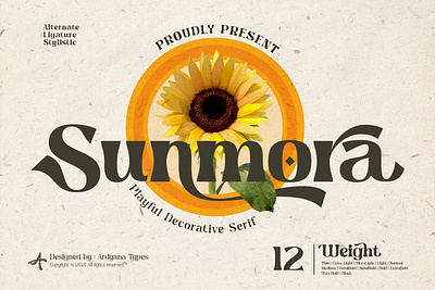 Sunmora Display Font beauty branding classic decorative display elegant font font family fonts gentleman logo modern playful playful font product retro sans serif serif variable vintage