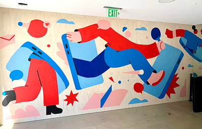 Mural for Twilio branding character colors design illustration mural mural painting painting