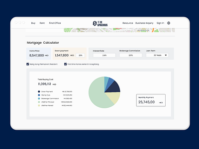 Real-estate Web App: Mortgage Calculator app design ui ux