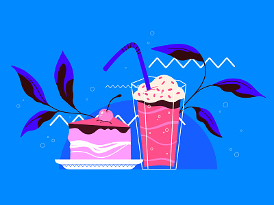 The cherry on the cake animation cake candy cherry coffee food illustration leaves motion graphics sweets vector