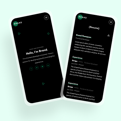 Personal Portfolio adobe xd design figma ui