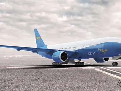 Sky Air Airline Brand airline airplane airport brandidentity branding design graphic design illustration logo logodesign photoshop productdesign ui uidesigner vector