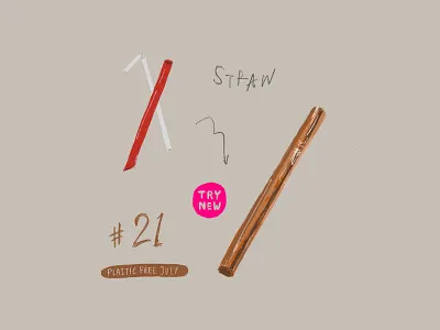 Plastic Free July 21 - Straw bubbletea daily illustration design everyday illustration noplastic plasticfreejuly plasticstraw straw
