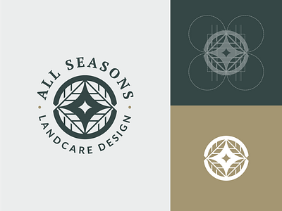 All Seasons Logo Design branding circle circle logo design fall geometric graphic design grid icon landcare landscape landscaper leaf leaves logo logo design logo grid seasons vector