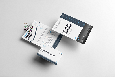 Business Set art blue branding business card company design graphic design productsheet white