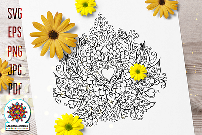 Coloring page of Love branding coloring coloring page colouring heart design graphic design heart illustration illustration love heart pdf coloring vector