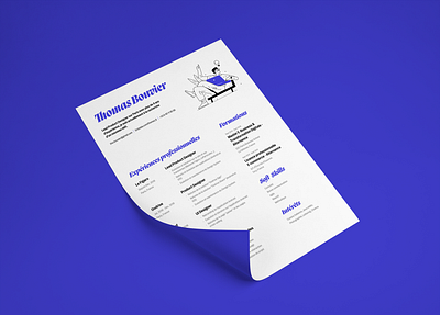 Thomas Bouvier - Resume - 2021 branding clean design illustration minimal resume