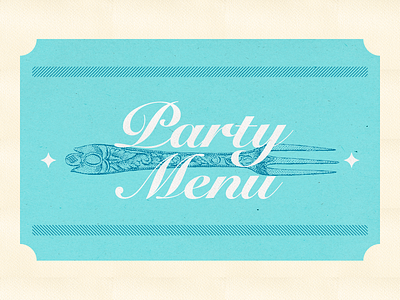 Bisky Menu engraving menu section vintage