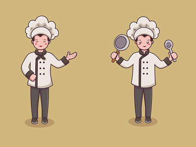 chef character bakery branding cake chef chef character chef cooking cook cooking cute design design graphic design illustration job kitchen logo man people vector work