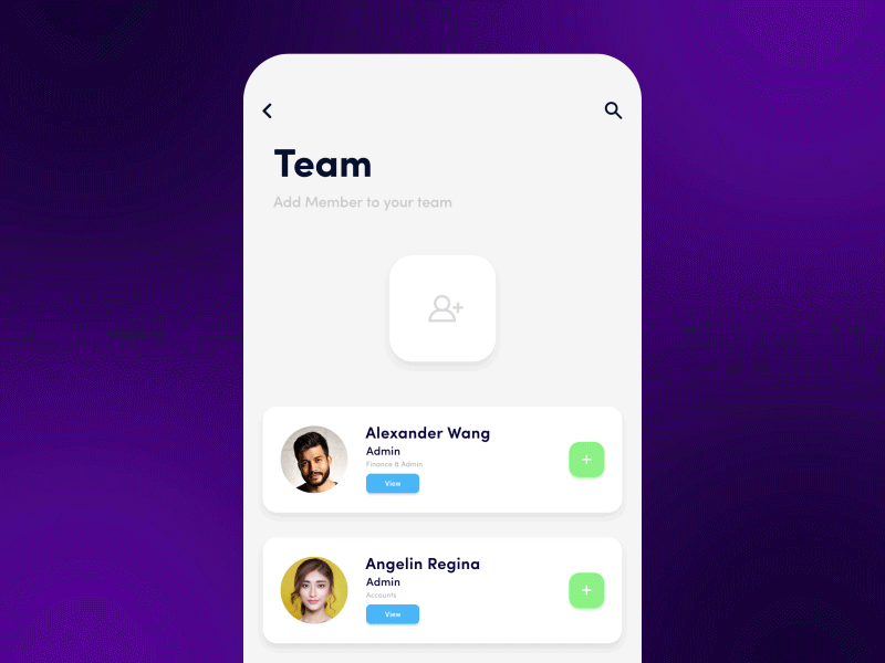 Team UI Concept app app interaction chennai interaction design interactive interface micro interaction mobile prakashk prototype ui ui animation ux