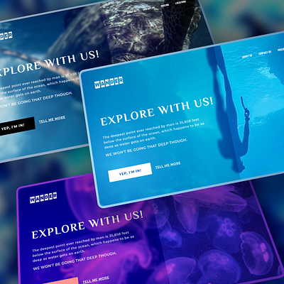 ocean explore design adobexd design explore homepage ocean ui uiux website