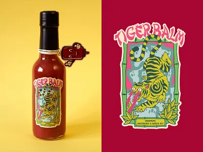 UNDERDOG - TIGER BALM SAUCE art work brand design branding design food art illustration logo print design sauce typography ui ux vector