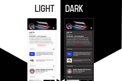 Light & Dark dark light mobile ui ux