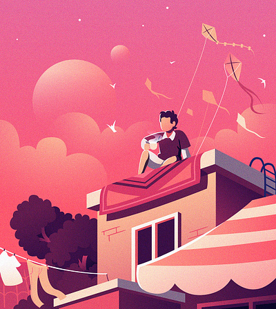 Chilling in sunset chilling design design illustration illustration illustration design illustration graphic design illustrator inspiration sunset